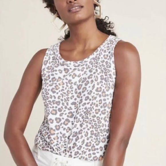Women's Blouse Dolan Animal Print Cheetah Tank Top Sleeveless Small Open Back - Picture 2 of 5